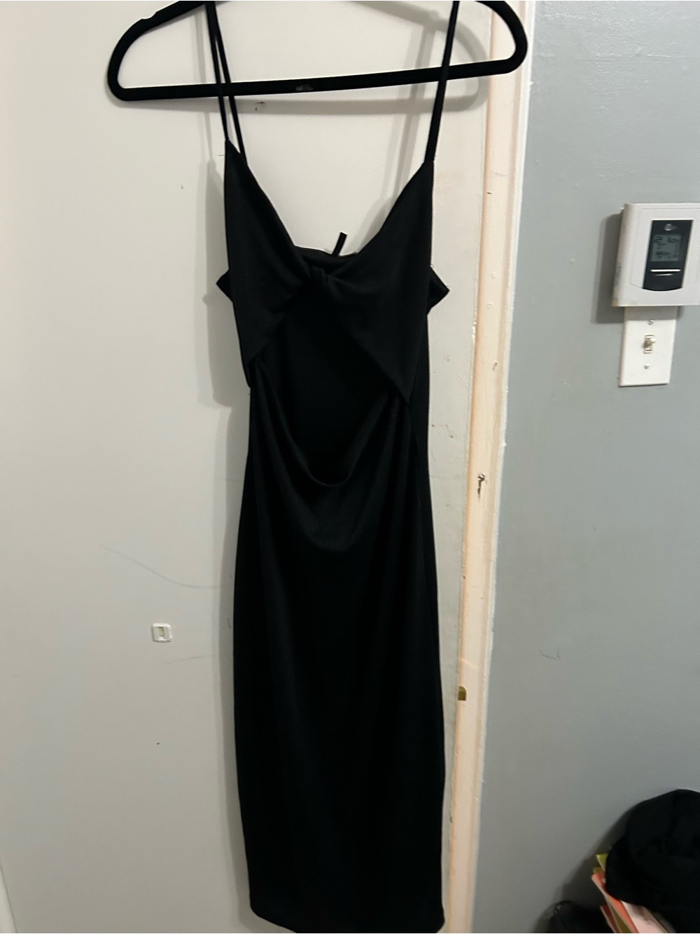Black Spaghetti Strap Slip Dress - Unbranded